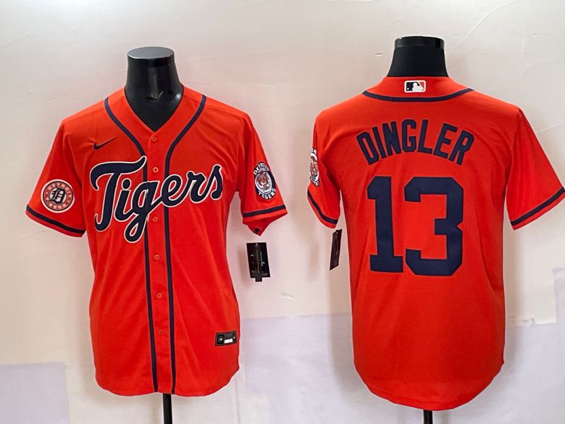Men Detroit Tigers #13 Dingler Orange Game 2025 Nike MLB Jersey style 003->detroit tigers->MLB Jersey